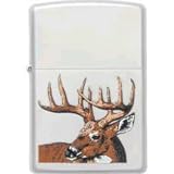 Zippo Lighters 23481 Whitetail Buck Deer Logo Zippo Lighter with Satin Chrome Finish