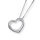 Sterling Silver Floating Heart on Box Chain Sterling Silver Floating Heart on Box Chain