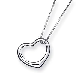 Flawless Sterling Silver Floating Heart