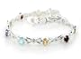 Sterling Silver Rainbow Blue Topaz, Amethyst, Peridot, Citrine, Garnet Multi Gemstone Bracelet