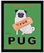 PUG ORANGE JUICE Dog Ken Bailey Framed Print Picture