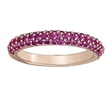 14k Rose Stackable Band Round 1.5 mm Pink Sapphire Ring - Size 7.0