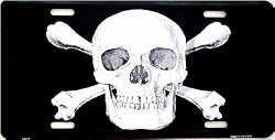 LP-412 Skull and Cross Bones License Plate- A0005