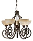 IMAGE OF Uttermost 21083 Legato 5 -Light Chandelier, Chestnut Finish