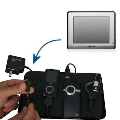 Gomadic Universal Charging Station for the Amcor Navigation GPS 3750 and many other mobile devices - 2nd Generation Design - uses Gomadic TipExchange Technology - 4 tips included
