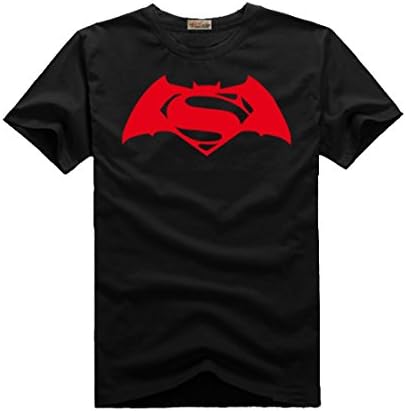 NICELTP Men's Hero Movie Logo T-Shirt-- Batman v Superman (XXL, black red)
