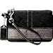 Coach Signature Stripe Wristlet in Black/Gunmetal 42025