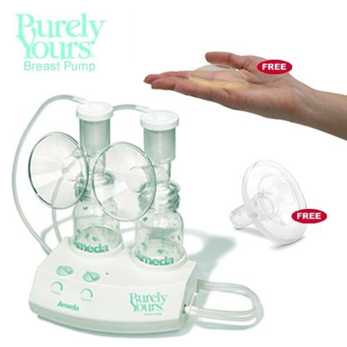 Ameda 17070KIT2 Purely Yours Breastpump Combo 2 with Free 2 ComfortGel Soothing Breast Pads and Areola Stimulator