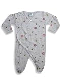 Bambolino - Newborn Baby Girls Long Sleeved Footed Coverall, White, Multi