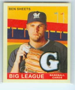 Ben Sheets 2007 Goudey Baseball Game Worn Jersey Card #15 Milwaukee Brewers