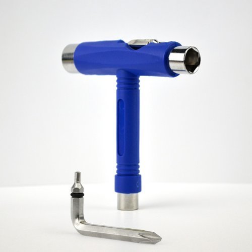 Skateboard T-Tool All in one Screwdriver Socket Multi function skate tool (Blue)