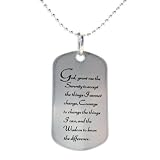 41NZ0610PmL. SL160  Serenity Prayer Stainless Steel Dog Tag Necklace