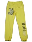 Butter - Girls Super Soft Cropped Zip Puppy Sweatpant, Yellow (Size 14)