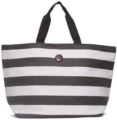 Capelli Straworld Extra Large Toyo Striped Beach Town Tote Bag (Black & White)