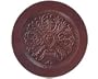 Round Leather Chair Seat Walnut 12"