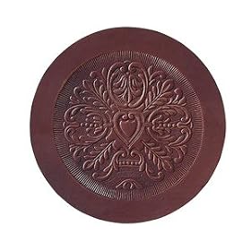 Round Leather Chair Seat Walnut 12"