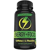 Caffeine + L-Theanine for Smooth Energy & Focus - ' Focused Energy for Your Mind & Body ' - No Crash ▫ No Jitters ▫ All Natural - #1 Nootropic Stack for Cognitive Performance - Veggie Capsules