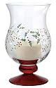 Pfaltzgraff Winterberry Hand-Painted Footed Hurricane Candle Holder with Candle