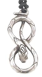 Figure 8 Snake Serpent Pewter Pendant Necklace