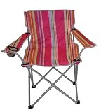 Multi-purpose Fishing Camping Folding Chair Pink Stripe