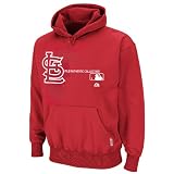 MLB Men's St. Louis Cardinals Authentic Collection Change Up Long Sleeve Hooded Fleece Pullover by Majestic (Pro Scarlet, Medium)