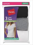 Hanes Women's Jersey V-Neck Tee - P3 Basic Assortment S