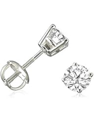 1/2ct tw IGI CERTIFIED Diamond Stud Earrings in 14K White Gold (H-I, I1-I2) Screw-Backs
