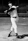 Professionally Framed Ted Williams Swinging Bat Archival Photo Sports Poster Print - 11x17 with RichAndFramous Black Wood Frame