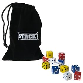 Stack Pyramid Pack (56 - 5 8 inch white blue red yellow dice) by TaliCor