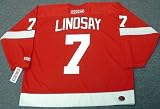 TED LINDSAY Detroit Red Wings CCM Throwback Home Hockey Jersey, LARGE