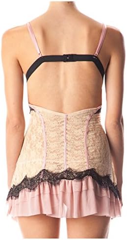 G Allure Women's Sheer and Lace Babydoll Lingerie Set(LNG-SET,LPK-36C)