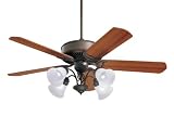 Emerson Ceiling Fans CF759WB Designer Remote Bronze Indoor Fan 52" w F460WB Fitter and G19 Glass