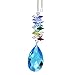 Crystal Suncatcher 5 inch Colorful crystal Ornament Blue Sapphire Faceted Almond Prism Rainbow Maker Cascade Made with Genuine Swarovski crystals