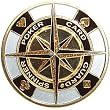 1-1/2 inch White Suited Compass Spinner - Casino Supplies > Card Covers > Spinners