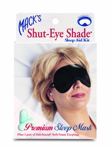 41NZH5ReDUL Macks Shut eye Shade Sleep Aid Kit with 1 Pair Of Safe Sound Soft Foam Earplugs (Pack of 2)