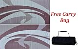 Reversible RV Patio Outdoor Mat Camping Rug with Carry Bag Burgundy & Brown 9' X 18' Swirl Pattern Mat 159185
