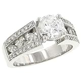 Pave Diamond Engagement Ring with Marquise.80ct (CZ ct
