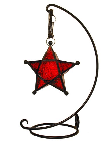 Moroccan Star Lantern 7 - Red