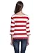 MsBasic Women's 3/4 Sleeve Boat Neck Striped Relax Fit Tee Shirts (Large, MS6310-2)Red/White