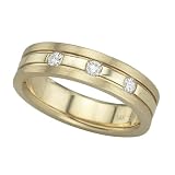 3 Diamond Men's Band 1/4 ct. Bezel Set in 14K Yellow Gold