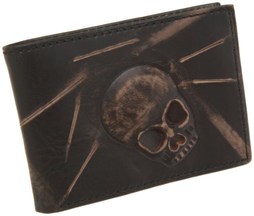 Levi's Men's Traveler Wallet With Debossed Skull Detail