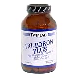 Twinlab Tri-Boron Plus, Plus Magnesium, Vitamin D and Co-Factors, 240 Capsules (Pack of 2)