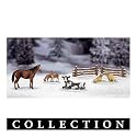 Winter Barnyard Animals Village Accessory Set Collection