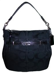 Authentic Coach Chelsea Signature Ashlyn Hobo Handbag 17834 Black