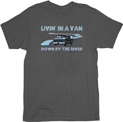 SNL Livin' in a Van Down By the River Adult Charcoal T-shirt Tee