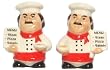 Ceramic Pottery Chef Salt and Pepper Shakers 3.5"H Two Sets