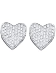 10KT White Gold 0.33 CTW Diamond HEART Earrings