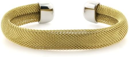 Ryssa Ladies Mesh Collection Gold Color Stainless 316L Steel Bracelet (10mm thick)