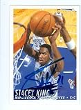 Stacey King Autographed/Hand Signed Basketball Card (Minnesota Timberwolves) 1994 Fleer #132