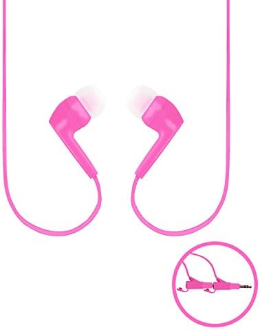 Powervoll In-Ear Earbuds Earphones Telephone Headset Headphones with Splitter Built for all Smartphones Portable Music Player and Audio Media, rose red